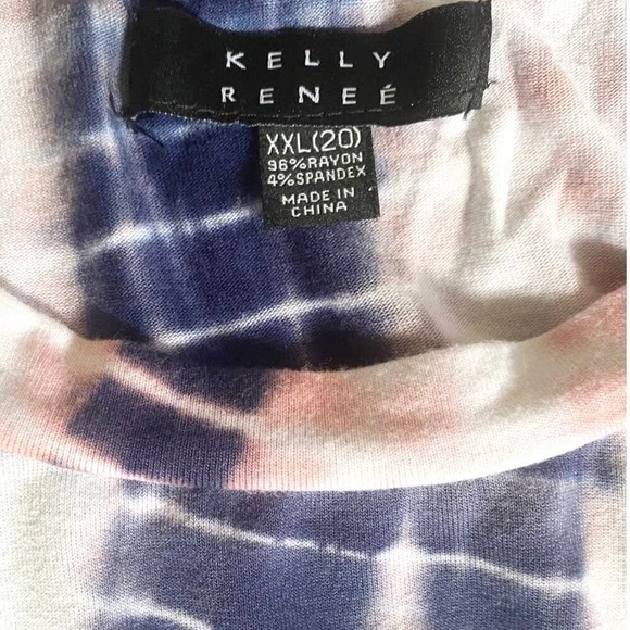 VTG Kelly Renee Long Sleeve Pink Blue White Tie Dye Top Women's size XXL/20 - Picture 4 of 12